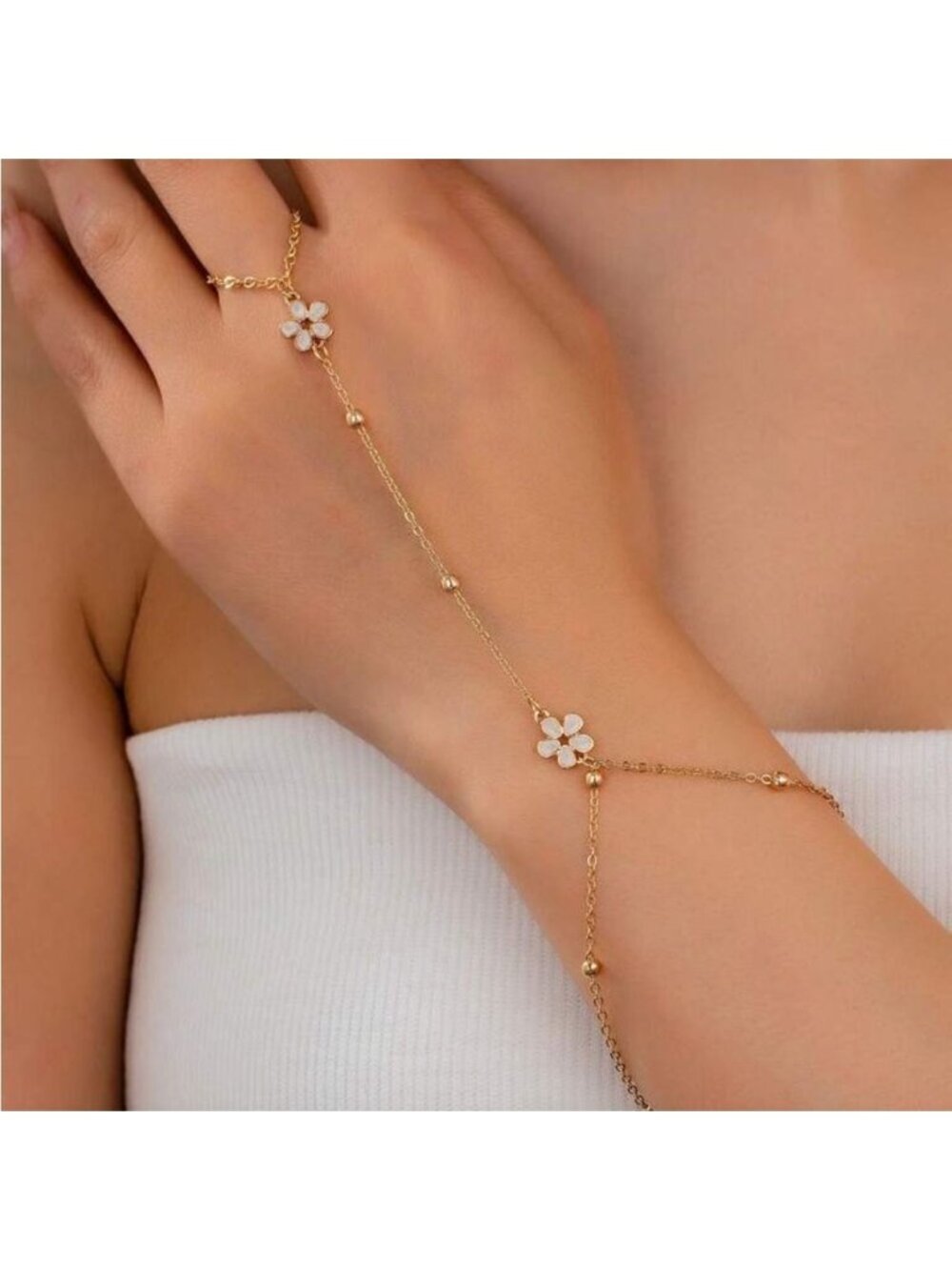 Floral Hand Chain M1730 - Picture 1 of 4